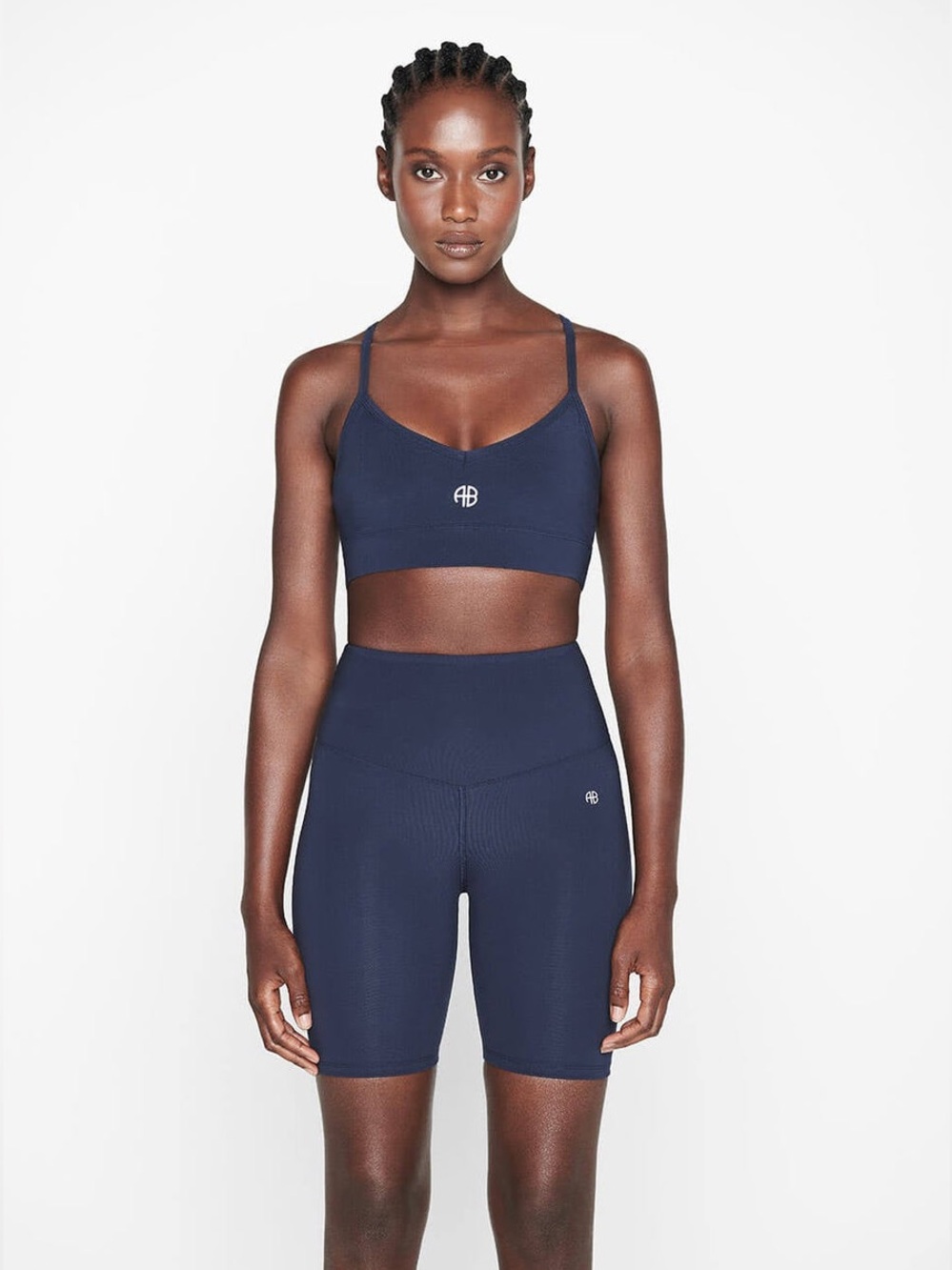ANINE BING Sport Blake Biker Short in Pacific Blue Navy - Sz Small - Like new!